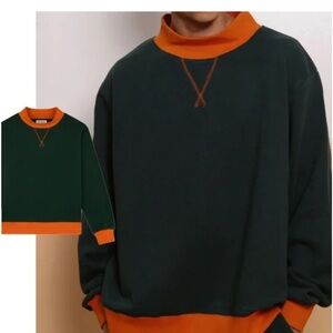 Parke two-tone Mockneck green and orange
